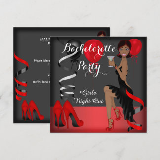 Junggeselinnen-Abschied Red Black Shoe High Heels Einladung