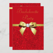 Junggeselinnen-Abschied Red Imitats Sequins Red Bo Einladung (Vorne/Hinten)