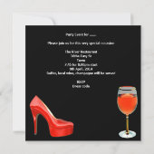 Junggeselinnen-Abschied Red Shoes Hi Heelses Weing Einladung (Rückseite)