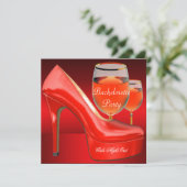 Junggeselinnen-Abschied Red Shoes Hi Heelses Weing Einladung (Stehend Vorderseite)