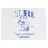 Junggeselinnen-Abschied Retro Cocktail Blue Bridge Große Geschenktüte (Vorderseite)