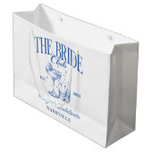 Junggeselinnen-Abschied Retro Cocktail Blue Bridge Große Geschenktüte (Vorderseite Schrägansicht)