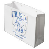 Junggeselinnen-Abschied Retro Cocktail Blue Bridge Große Geschenktüte (Rückseite Schrägansicht)