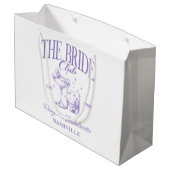 Junggeselinnen-Abschied Retro Cocktail Lila Bridge Große Geschenktüte (Rückseite Schrägansicht)