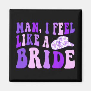 Junggeselinnen-Abschied Retro Cowgirl Hat Man I Fe Magnet