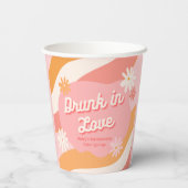 Junggeselinnen-Abschied Retro Rosa Betrunken in Li Pappbecher (Rückseite)