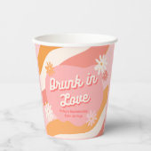 Junggeselinnen-Abschied Retro Rosa Betrunken in Li Pappbecher (Vorderseite)