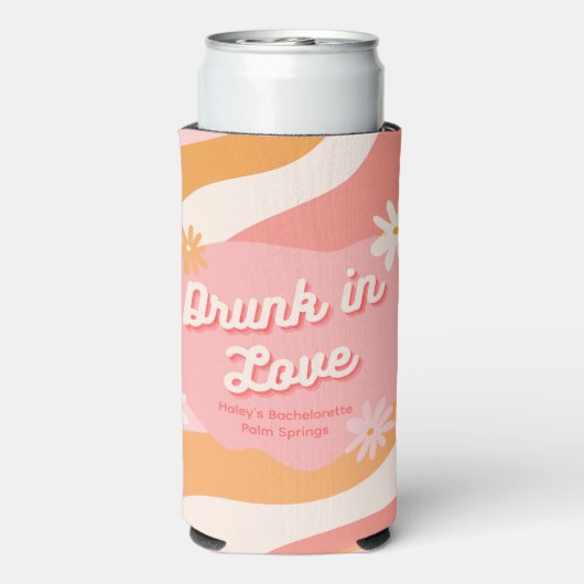 Junggeselinnen-Abschied Retro rosa Dose Cooler Selters Dosenkühler (Seltzer Rückseite)