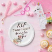 Junggeselinnen-Abschied RIP Single Lebenslauf schä Pappteller (Party)