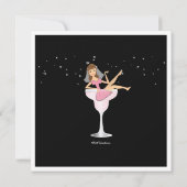 Junggeselinnen-Abschied Rosa Cocktail Bride Einlad Einladung (Rückseite)