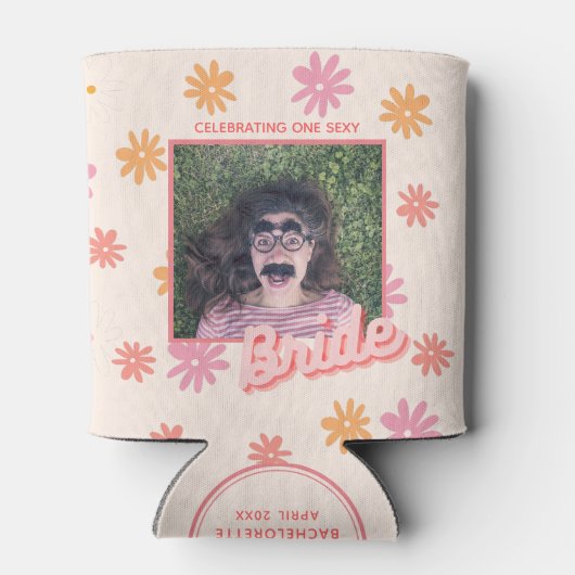 Junggeselinnen-Abschied Rosa Retro Daisy Can Coole Dosenkühler (Rückseite)