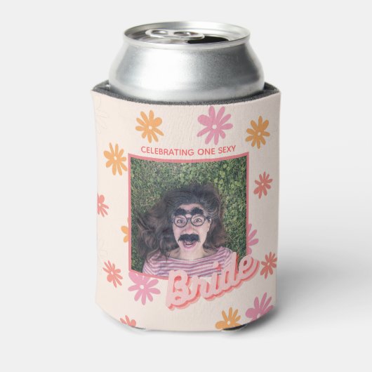 Junggeselinnen-Abschied Rosa Retro Daisy Can Coole Dosenkühler (Kanne Rückseite)