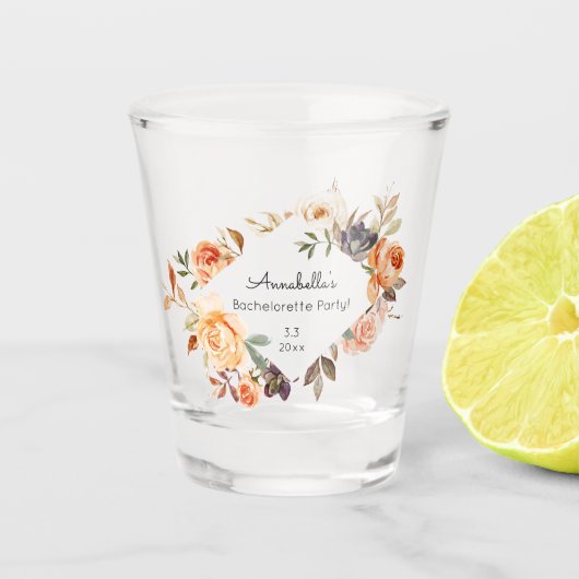 Junggeselinnen-Abschied Rosa und Pfirsich Schnapsglas (Vorderseite)