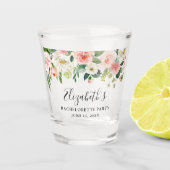Junggeselinnen-Abschied Rosa Weiße Farbe Blume Schnapsglas (Vorderseite)
