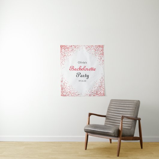 Junggeselinnen-Abschied Rose Gold Glitzer Hintergr Wandteppich (Beispiel)