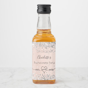 Junggeselinnen-Abschied Rose gold silber mrr Alkoholflaschenetikett