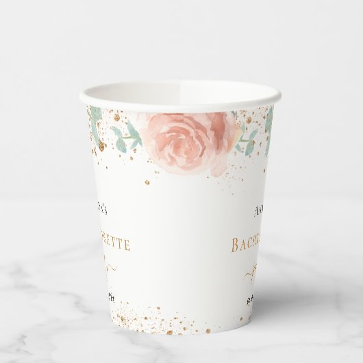 Junggeselinnen-Abschied Rose Pappbecher (Links)