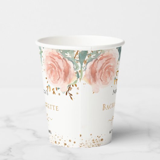 Junggeselinnen-Abschied Rose Pappbecher (Rechts)