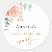 Junggeselinnen-Abschied Rose Runder Aufkleber (Vorderseite)