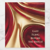 Junggeselinnen-Abschied - Rot und Gold- Weinetikett (Einzelnes Label)