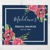 Junggeselinnen-Abschied Rot und Rosa Blume Dunkle Bierflaschenetikett (Einzelnes Label)