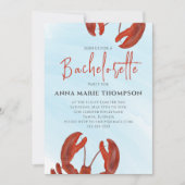 Junggeselinnen-Abschied Rote Hummer Küste Einladung (Vorderseite)