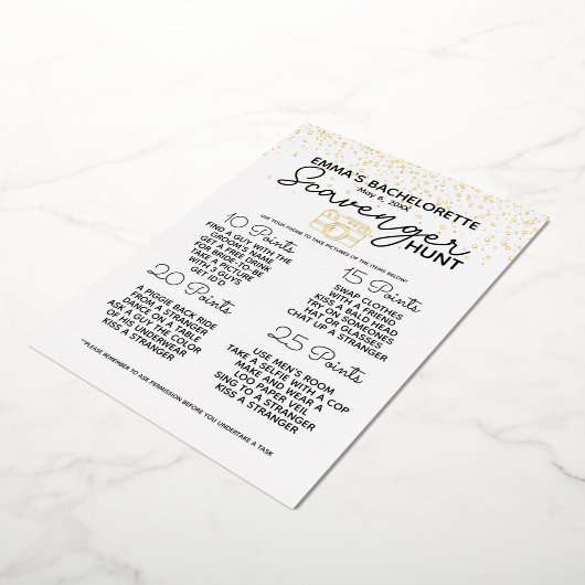 Junggeselinnen-Abschied Scavenger Jagd Spielspass  Folieneinladung (Gedreht)