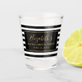 Junggeselinnen-Abschied Schwarz und Weiß Streifen Schnapsglas (Vorderseite)