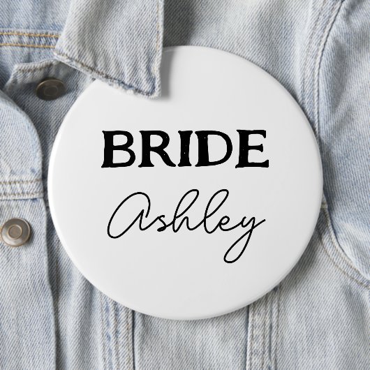 Junggeselinnen-Abschied Schwarz-Weiß-Braun Button (Beispiel)