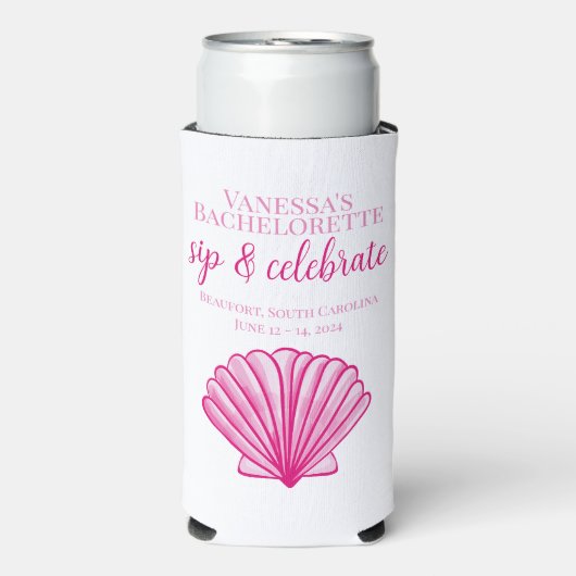 Junggeselinnen-Abschied Sip & Celebrate Custom Mus Selters Dosenkühler (Seltzer Vorderseite)