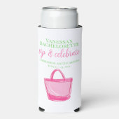 Junggeselinnen-Abschied Sip & Celebrate Pink Tasch Selters Dosenkühler (Seltzer Vorderseite)