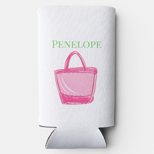 Junggeselinnen-Abschied Sip & Celebrate Pink Tasch Selters Dosenkühler (Rückseite)