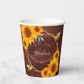 Junggeselinnen-Abschied Sonnenblumen rustikale Hol Pappbecher (Rückseite)