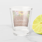 Junggeselinnen-Abschied Sonnenblumenholz Schnapsglas (Rückseite)