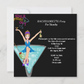 Junggeselinnen-Abschied Spaß Cocktails Getränke Bl Einladung (Rückseite)