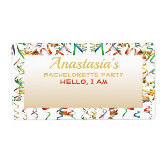 Junggeselinnen-Abschied Streamers Paper Name Tags (Vorne)