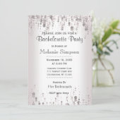 Junggeselinnen-Abschied | Subtile Silver Einladung (Stehend Vorderseite)