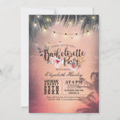 Junggeselinnen-Abschied Summer Beach Palm Trees Li Einladung (Vorderseite)