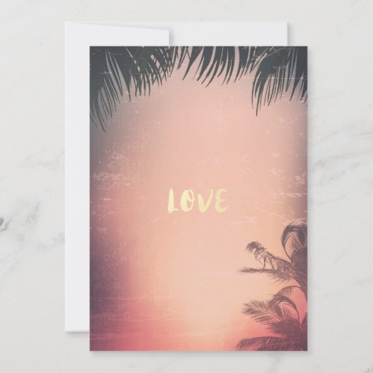 Junggeselinnen-Abschied Summer Beach Palm Trees Li Einladung (Rückseite)