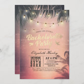 Junggeselinnen-Abschied Summer Beach Palm Trees Li Einladung (Vorne/Hinten)