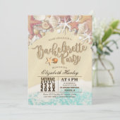 Junggeselinnen-Abschied Summer Beach Starfish Seas Einladung (Stehend Vorderseite)