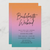 Junggeselinnen-Abschied Summer Weekend - Abenteuer Einladung (Vorne/Hinten)