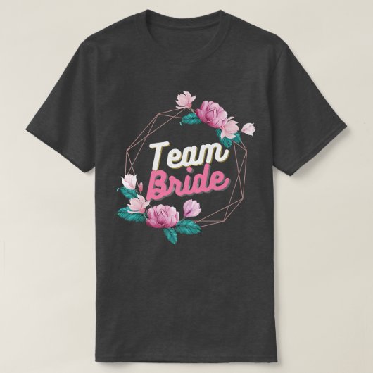 Junggeselinnen-Abschied Team Bride Blume T-Shirt (Design vorne)