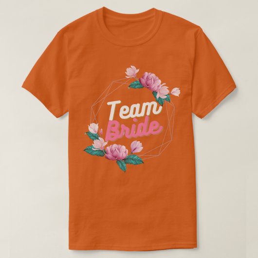 Junggeselinnen-Abschied Team Bride Blume T-Shirt (Design vorne)