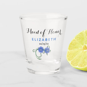 Junggeselinnen-Abschied Trauzeugin Wedding Blue Schnapsglas