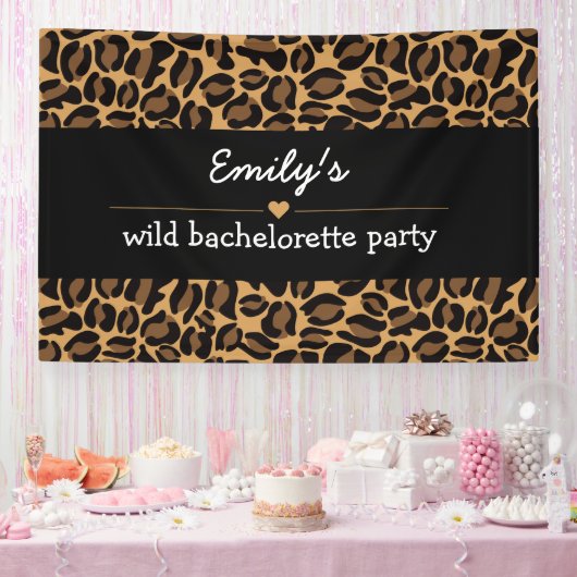 Junggeselinnen-Abschied Trendy Wild Leopard Print Banner (Party)