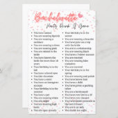 Junggeselinnen-Abschied trinken, wenn Spiel (Vorne/Hinten)