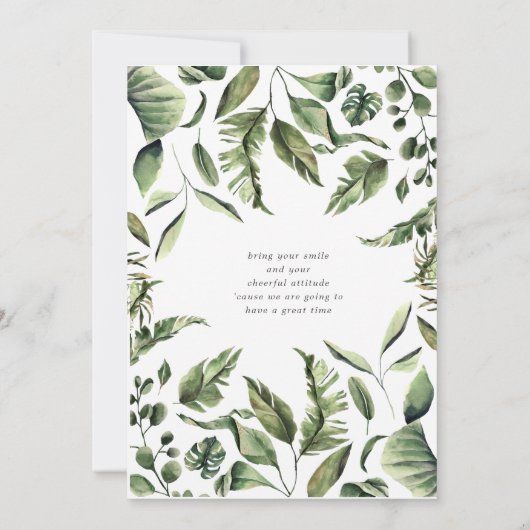 Junggeselinnen-Abschied Tropenziel Einladung (Rückseite)