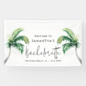 Junggeselinnen-Abschied Tropical Palm Tree Willkom Banner (Horizontal)