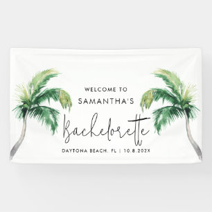 Junggeselinnen-Abschied Tropical Palm Tree Willkom Banner